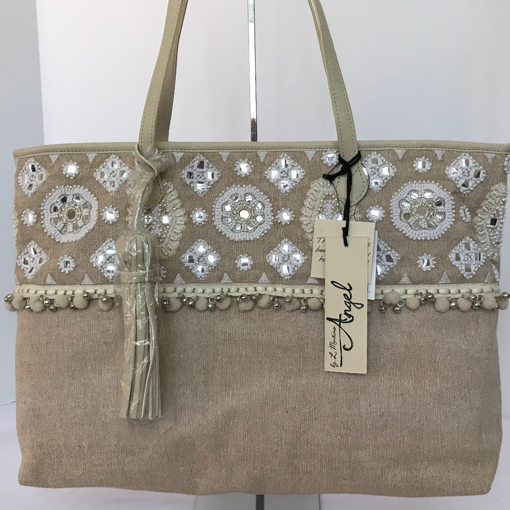 Angel L. Martino Embroidered XLarge Beach Tote